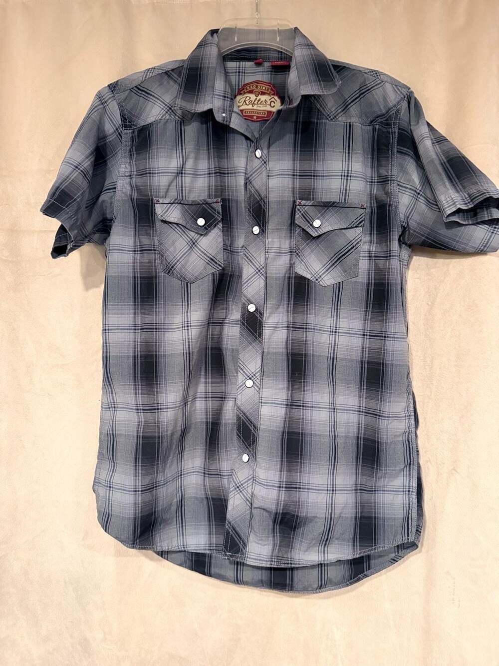 Red Dirt Rafter C Collection Men's Plaid Short Sleeve Western Snap Shirt XXL